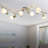 6-Light Flexible Track Lighting Rail Modern Directional Led Spot Ceiling Light Fixture With Glass Shade E12 Base Brush Steel