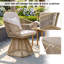 Fauteuil pivotant extérieur en osier 3 pièces avec table d'appoint