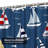 Waterproof Seamless Marine Cartoon Sailboat Nautical Shower Curtain with 12 Hooks-943422690