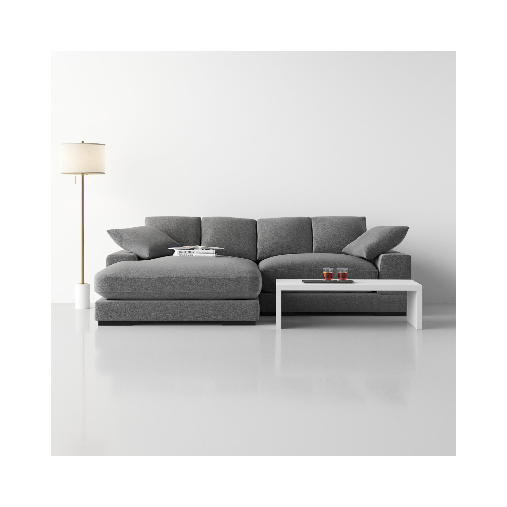 Lonsdale Chaise Sectional, Dark Gray
