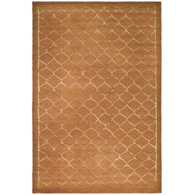 West Bromwich Geometric Hand-Knotted Rust Area Rug