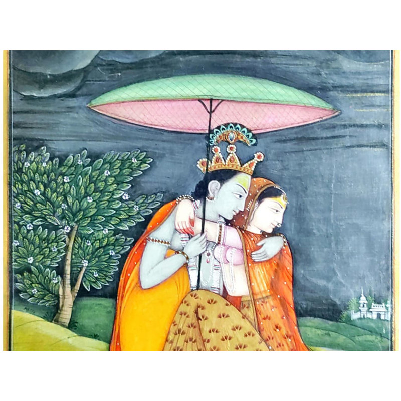 Radha Krishna ensemble | Aquarelle de Gaurav Rajput