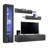 Wabasso 85" Modern Floating Wall Mounted Entertainment Center with 16-Color LED Lighting, High Gloss Finish-1576159831