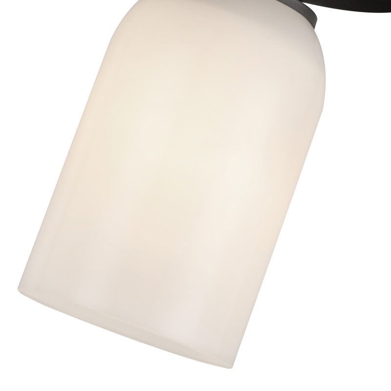 Nola 1 - Light Semi Flush Mount, Black, Glossy Opal