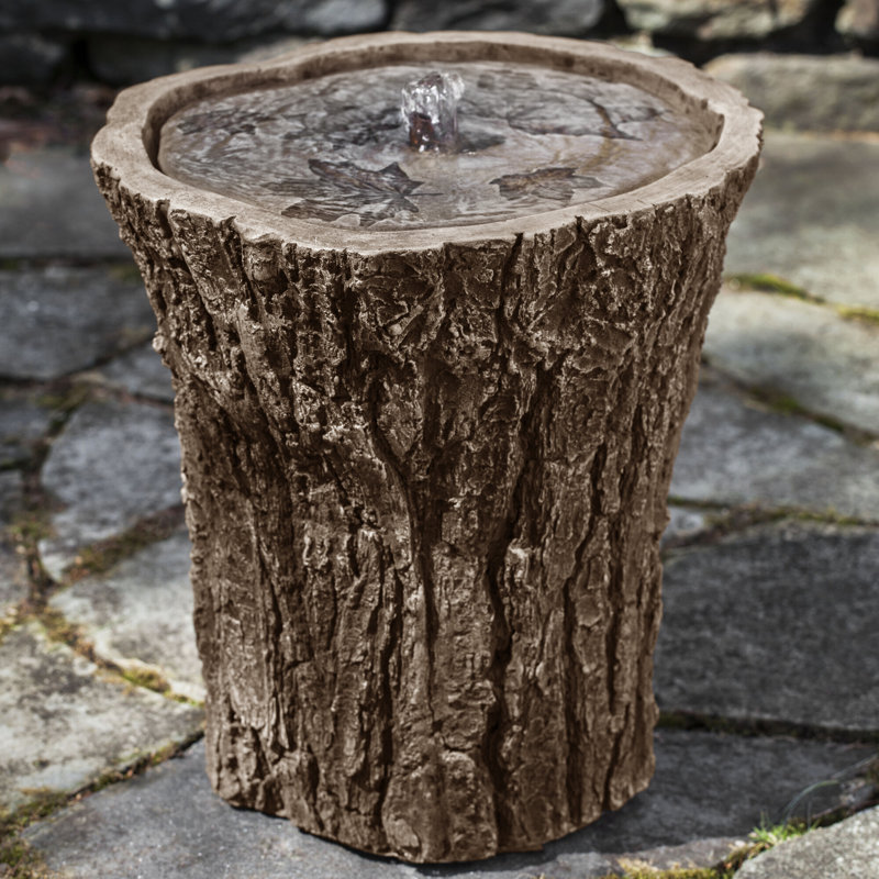 Adirondack Hand Crafted Weather Resistant Birdbath Fountain, Brownstone