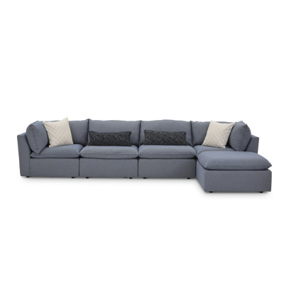 Repose-pieds modulaire et à cocktail 4 places en tissu Liam