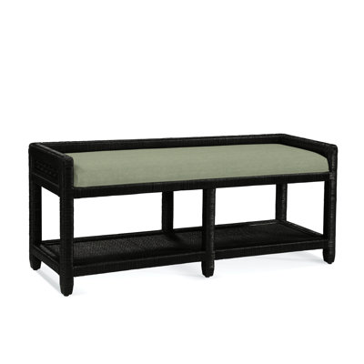 Glinda Wicker Shelves Storage Bench