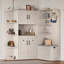 Armoire d'arbre de couloir multifonctionnelle gauche-droite avec rangement et 4 crochets pour le salon et le couloir-149069746