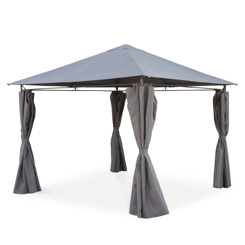 Pelagia 2.9m x 2.9m Steel Patio Gazebo, Grey