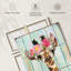 Girafe, couronne florale sur toile 3 pièces par Daisy A-93026182