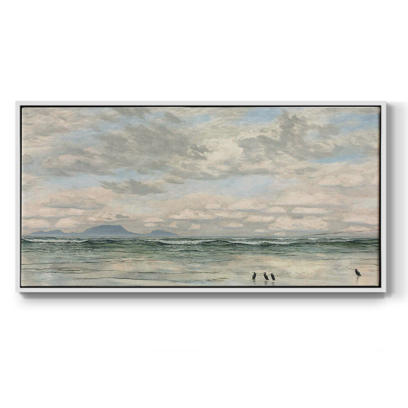 Nautical Series-CDXIX- Toile tendue avec châssis tendue - Prêt à accrocher, H 21 po x l 41 po, Blanc