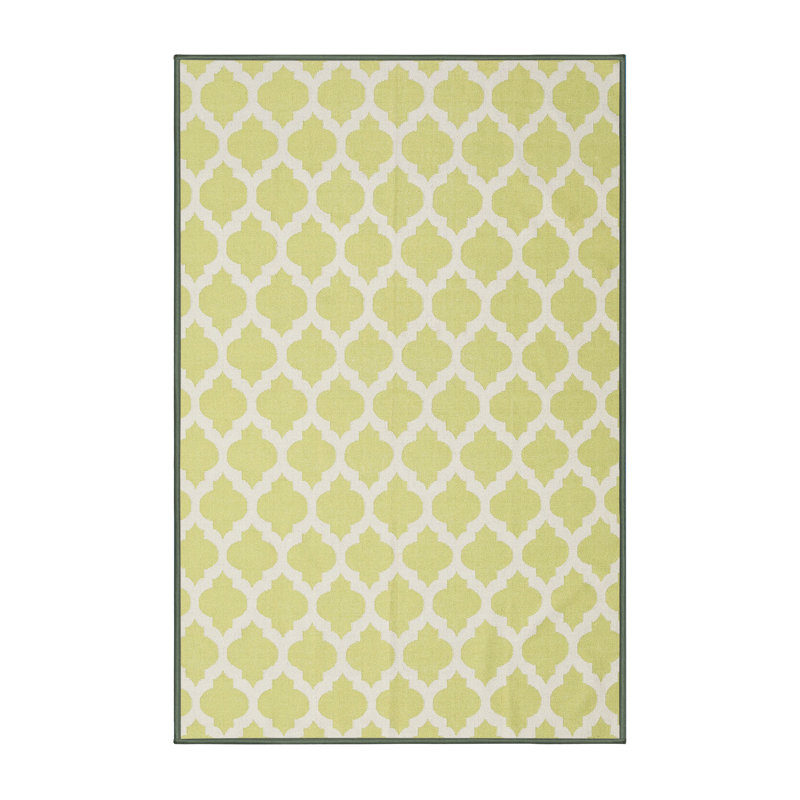 Tapis de zone jaune clair contemporain, Rectangle 5 pi x 7 pi
