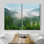 IDÉE4WALL, reproduction d'art sur toile, ensemble de nuages sur une chaîne de montagnes, forêt, arbres, nature, photographie, réalisme, paysage décoratif, zen multicolore pour le salon, la chambre à coucher, le bureau - 2 pièces sur