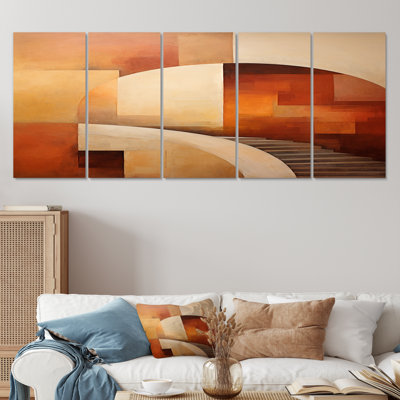 Stairway To The Other Side - Abstract Collages Wall Art Canvas 5 Piece
