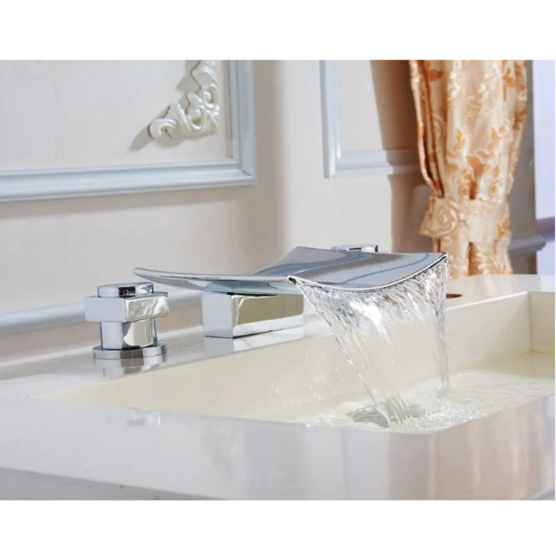Perugia Two-Handle Widespread Bathroom Sink Faucet – Chrome Finish by Juno