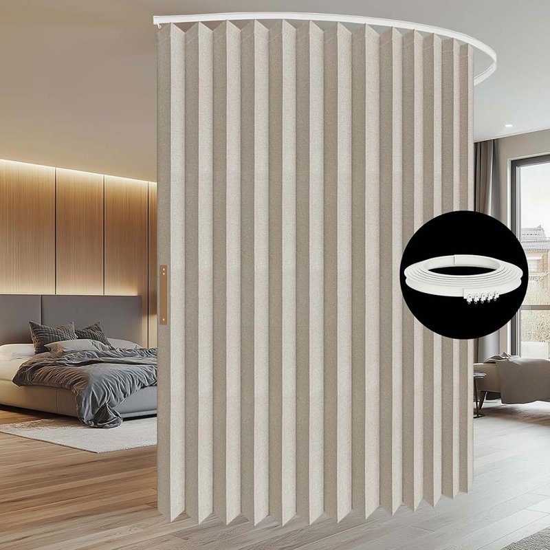 100% Blackout Room Divider Curtains - Total Privacy Curtain Panel, Thermal Insulated Noise Reduction Curtain For Bedroom Windows, Include Ceiling Track(Cream White, W100 X L96, 1 Pack)