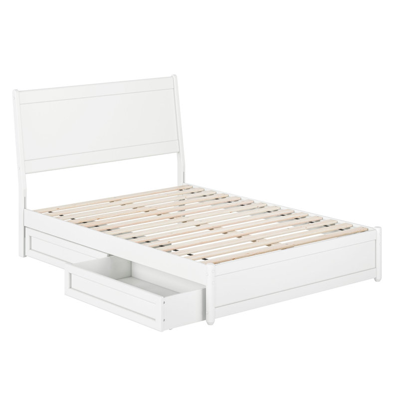 Lit-bateau avec rangement Avdesh, Blanc, Complète