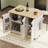 51" Fluted Kitchen Island with Drop Leaf, Farmhouse Accent Kitchen Island on Wheels with Internal Storage Rack, Rolling Kitchen Cart with Towel Rack for Kitchen, Dining Room, White Ash-909509978