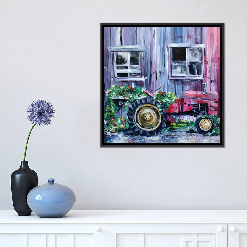 « spring crop », reproduction sur toile, H 18 po x l 18 po x P 1,5 po, Toile avec cadre flottant noir, Pas de tapis