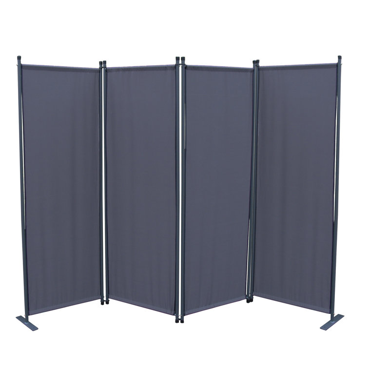 Fulton 170cm H Folding Room Divider, 4, Grey