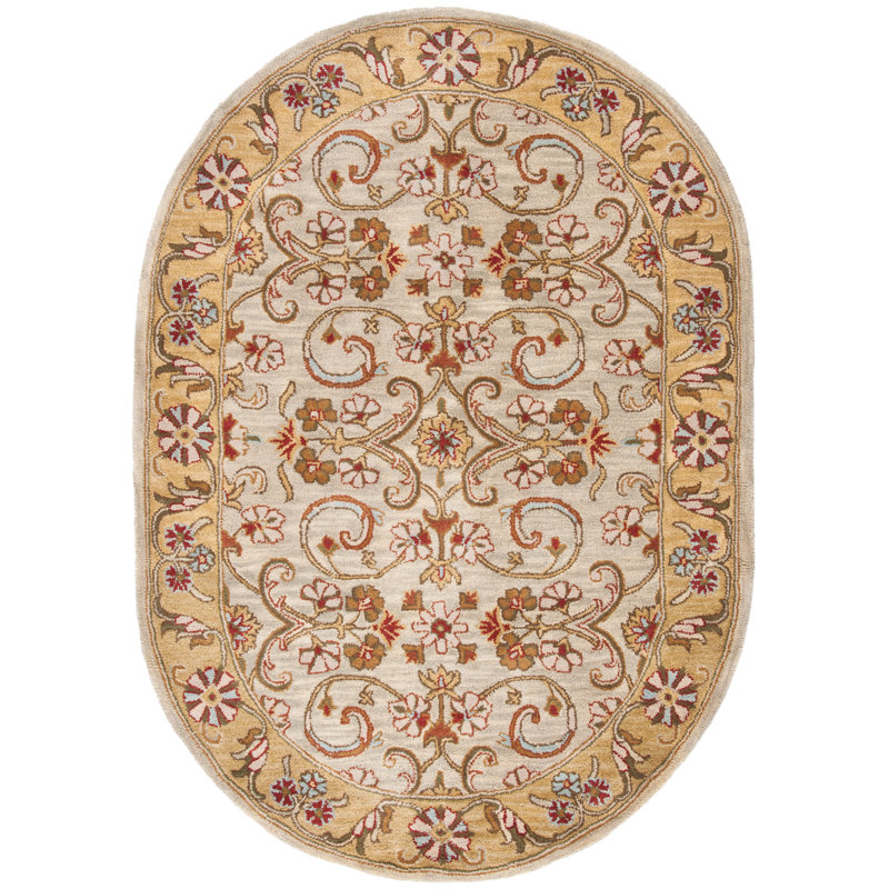 Tosca Hand Tufted Wool Oriental Rug, Oval 4'6" x 6'6" 