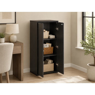 Armoire de rangement verrouillable de 21,65 po Ebern Designs Saravia - 2 tablettes, 2 portes pour garde-manger, bureau et buanderie