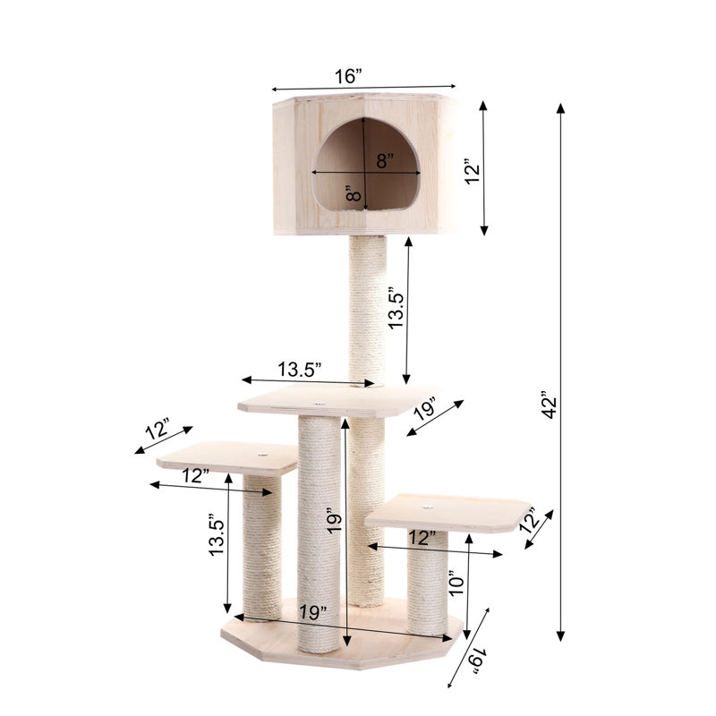 Scots Pine 20" x 20" Outdoor Cat Tree with Sisal Posts
