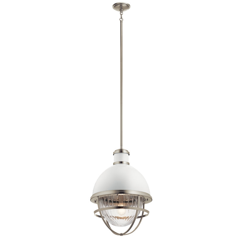 Luminaire suspendu sphère 1 lumière Tate, Nickel brossé, H 23,75 po x l 16 po x P 16 po