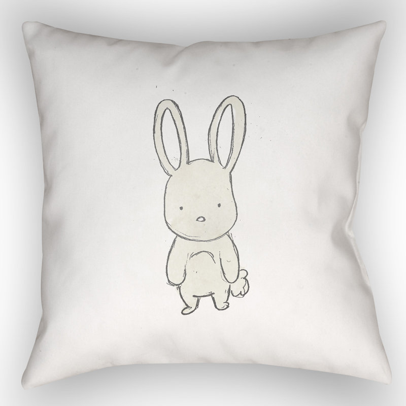  Indoor/Outdoor Throw Pillow, 20" H x 20" W x 4" D, Rabbit
