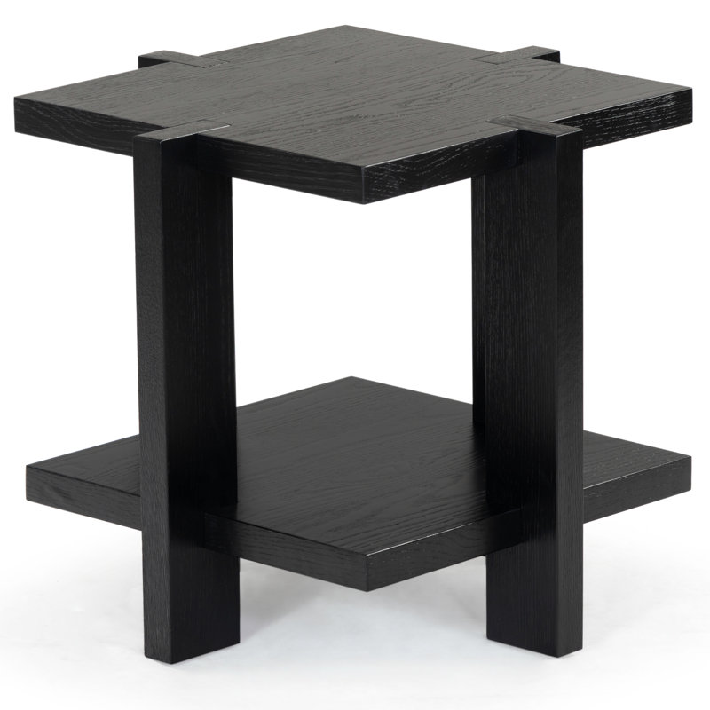Quigley Square Wood Accent Table, Black