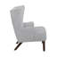 Mobilier de salon moderne - Fauteuil à oreilles gris avec chenille et siège élégant, contreplaqué, pièce de décoration intérieure