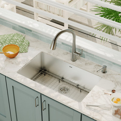 Karran Stainless Steel 30'' X 18'' Single Bowl Undermount Kitchen Sink Kit