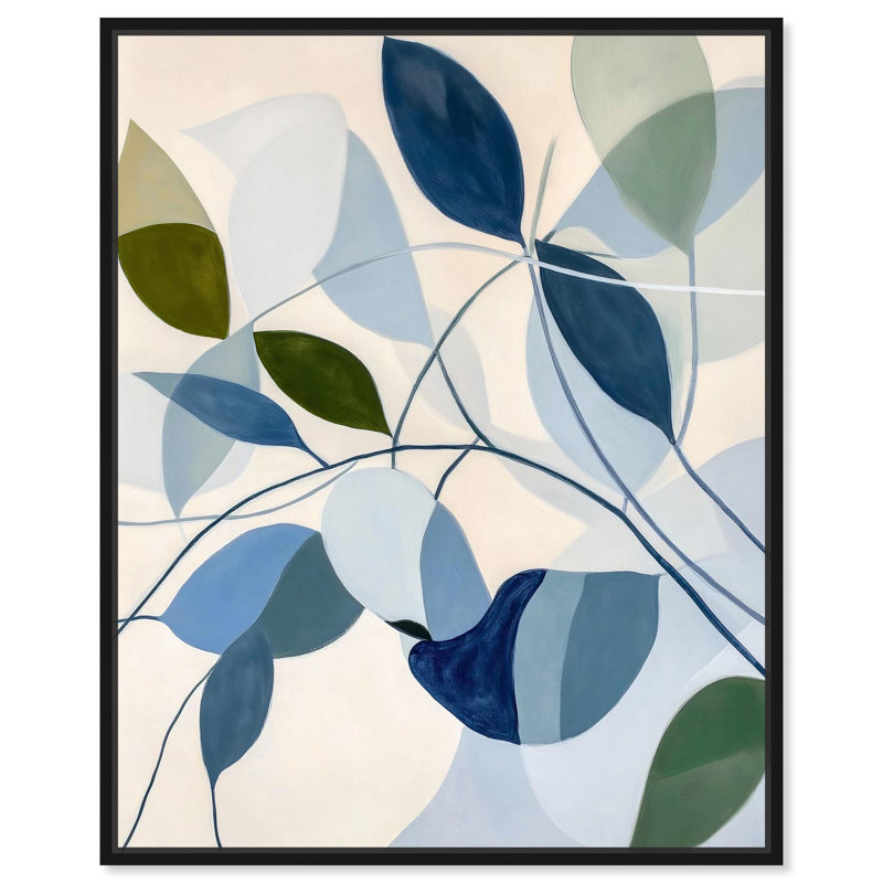 «Woven Botanicals I», art floral coloré par Art Remedy, H 37 po x l 31 po, Cadre flottant noir