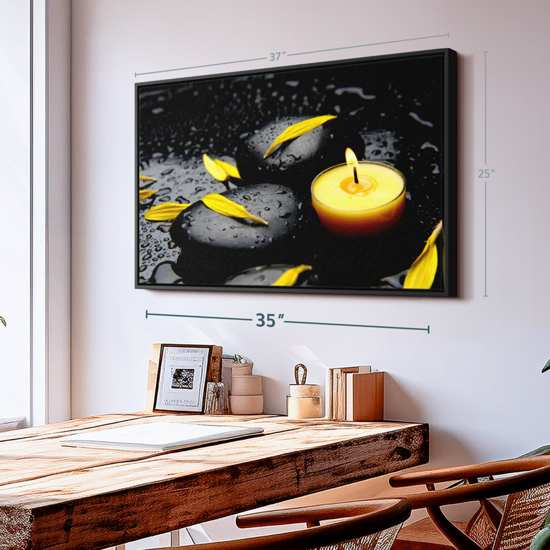 Impression sur toile Zen Dewy Candle, H 25 po x l 37 po