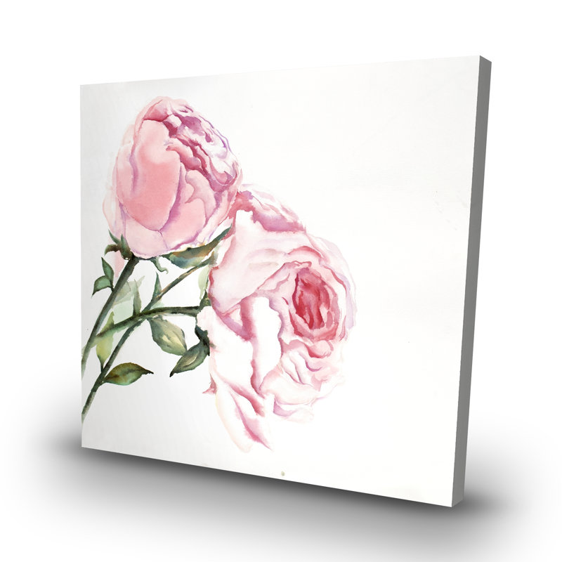 Watercolor roses - 32"x32" art on canvas