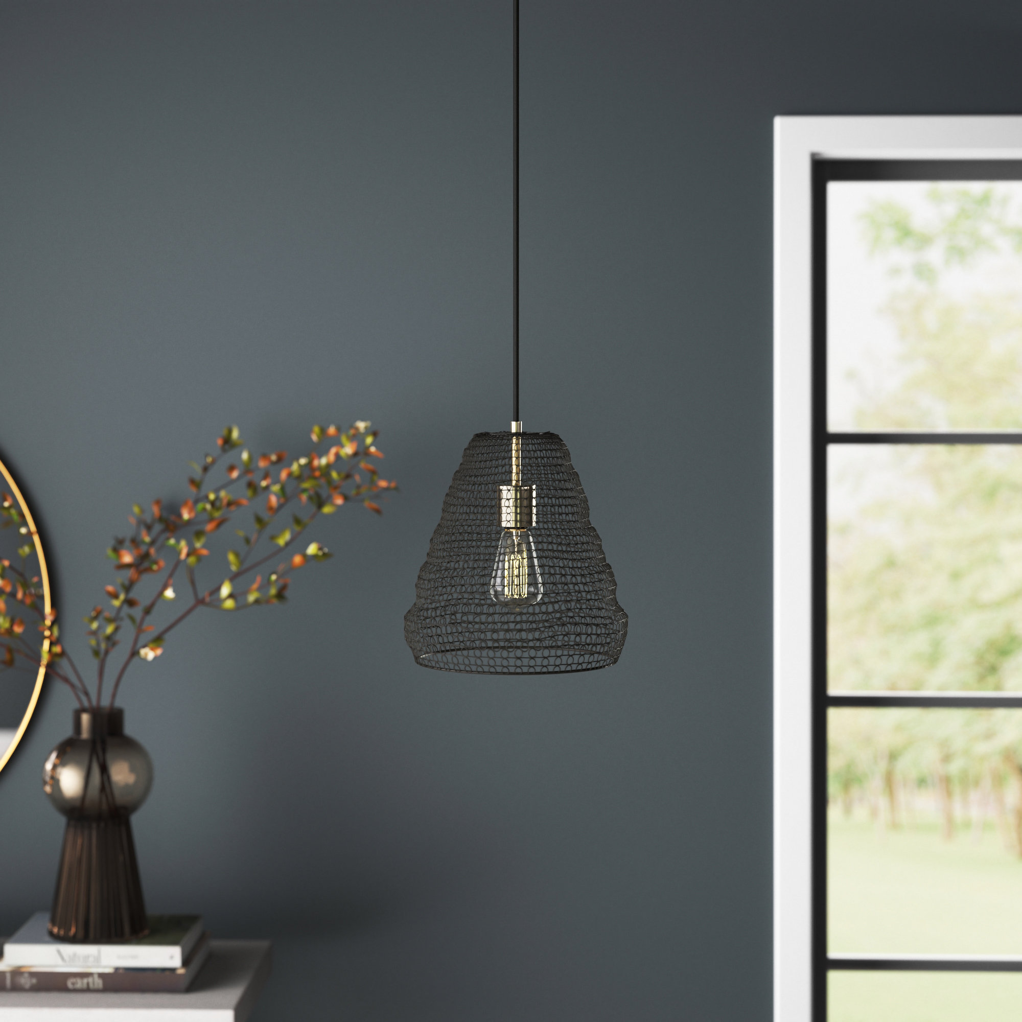 Rene Single Light Metal Pendant