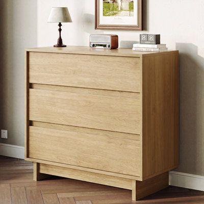 Commode 3 tiroirs pour chambre à coucher, salon, noyer