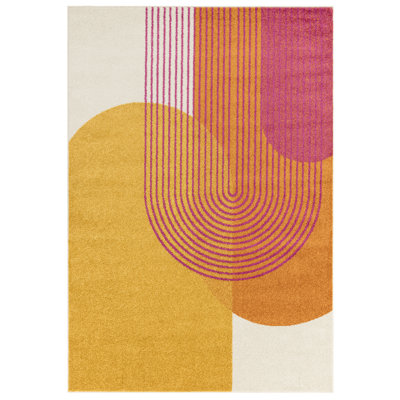 Muse Orange Retro Area Rug