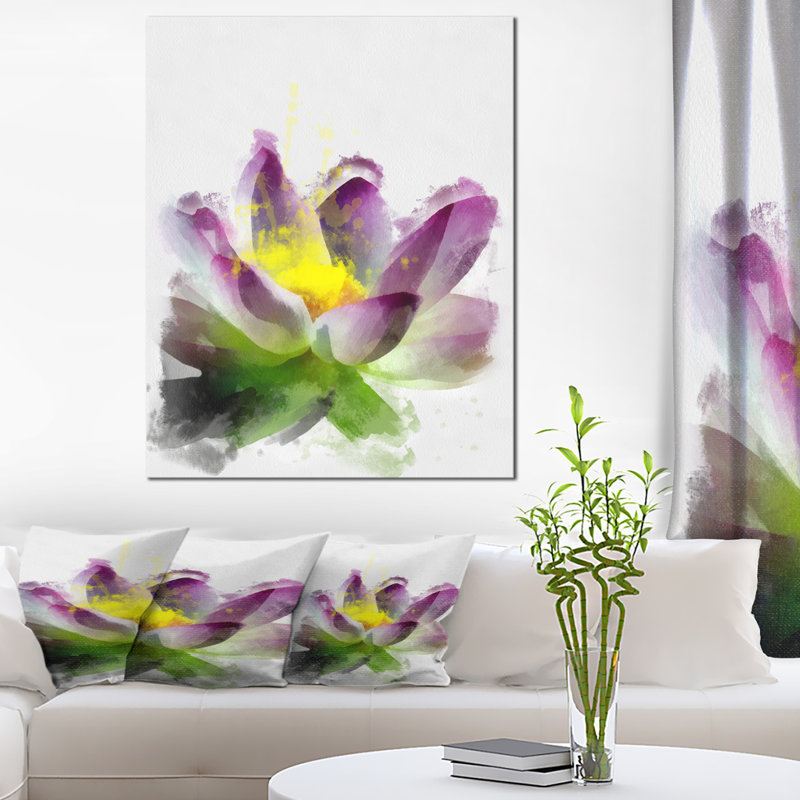 « lotus fleur sketch aquarelle », reproduction d’art sur toile tendue, H 40 po x l 30 po x P 1 po, Toile tendue