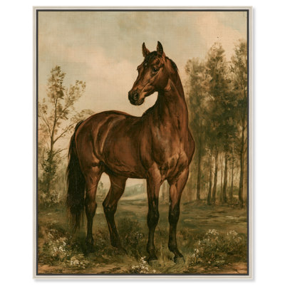 Tableau sur toile encadré Chestnut Majesty II, style vintage, par Art Remedy, cadre argenté, 30 x 36 pouces