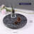 Guein Round Natural Marble Lazy Susan Tray,Blue Pearl