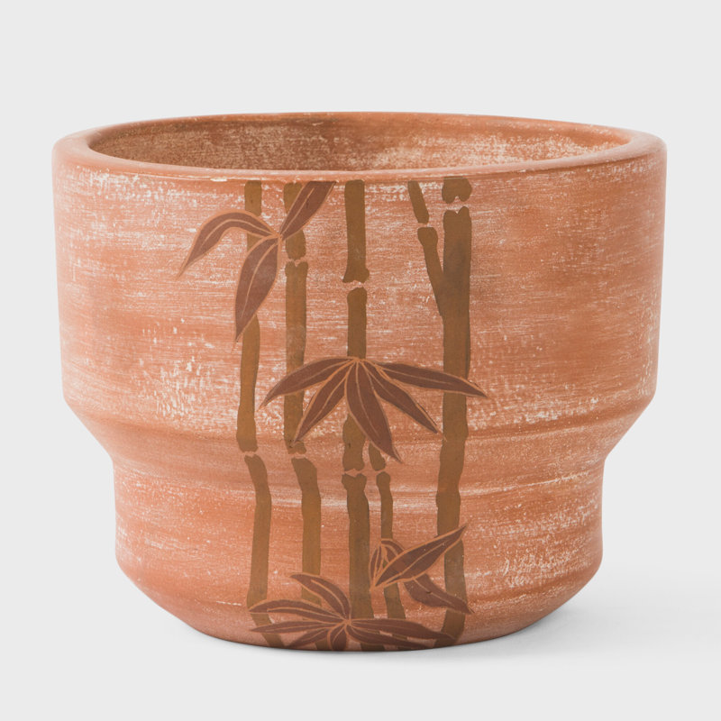 Pot Planter, 6" H x 7" W x 7" D, Brown