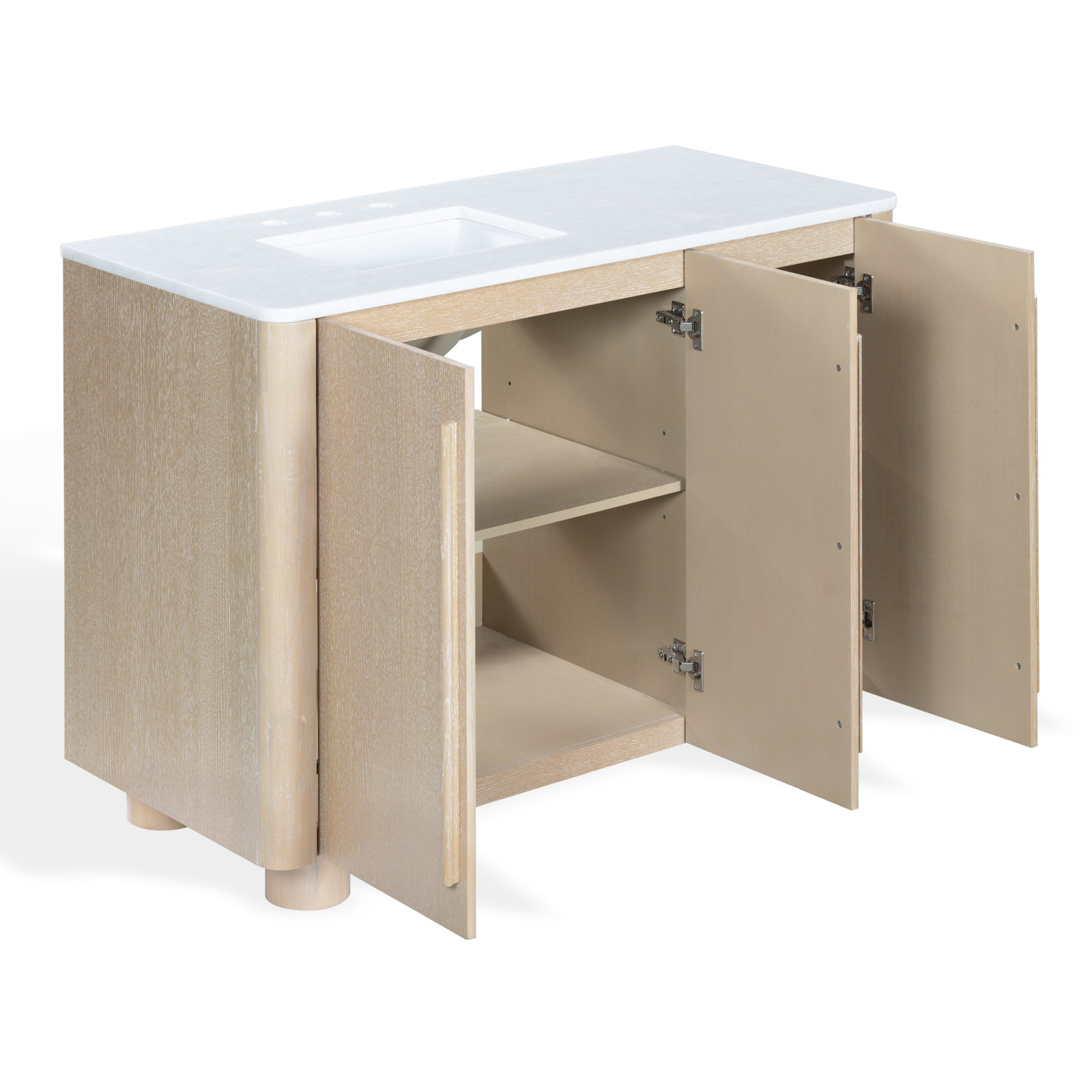 Carrara Marble Single Bathroom Vanity, 48"
