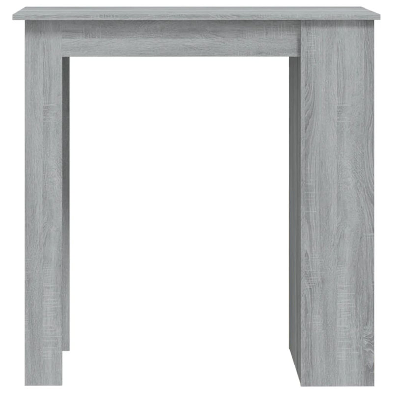 Bar Table Kitchen Pub Bistro Table with Storage Rack Engineered Wood, Grey