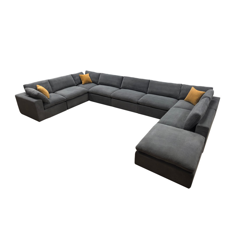 Canapé modulaire Mingnguitch, Gris clair