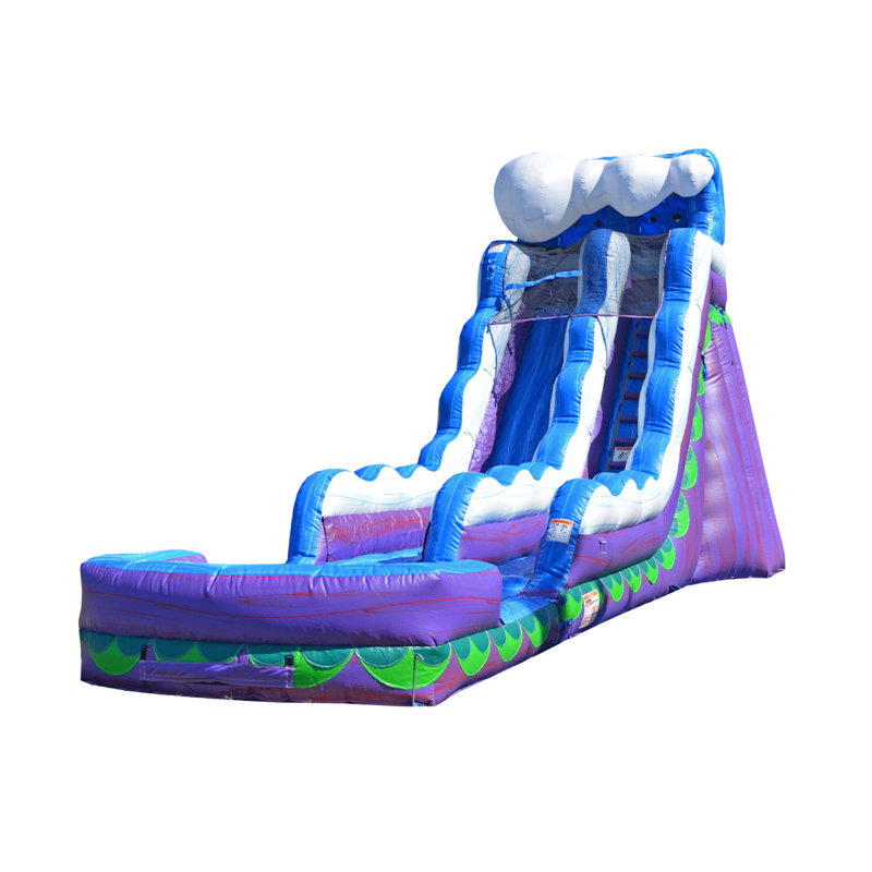 Toboggan gonflable de 19 pi avec piscine Splash JumpOrange Mermaid