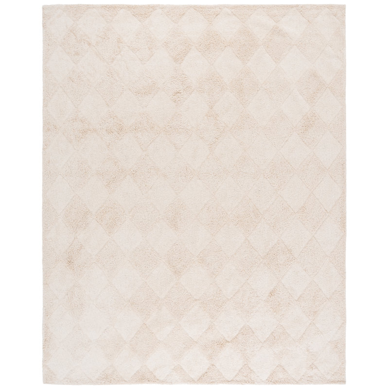 Tapis géométrique en coton recyclé lavable à la machine Haryss, Rectangulaire 8 pi x 10 pi