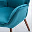 Fauteuil à oreilles de style Mid-Century moderne, fauteuil capitonné en tissu de polyester avec pieds évasés en bois massif pour le bureau de la chambre à coucher et du salon-187424010