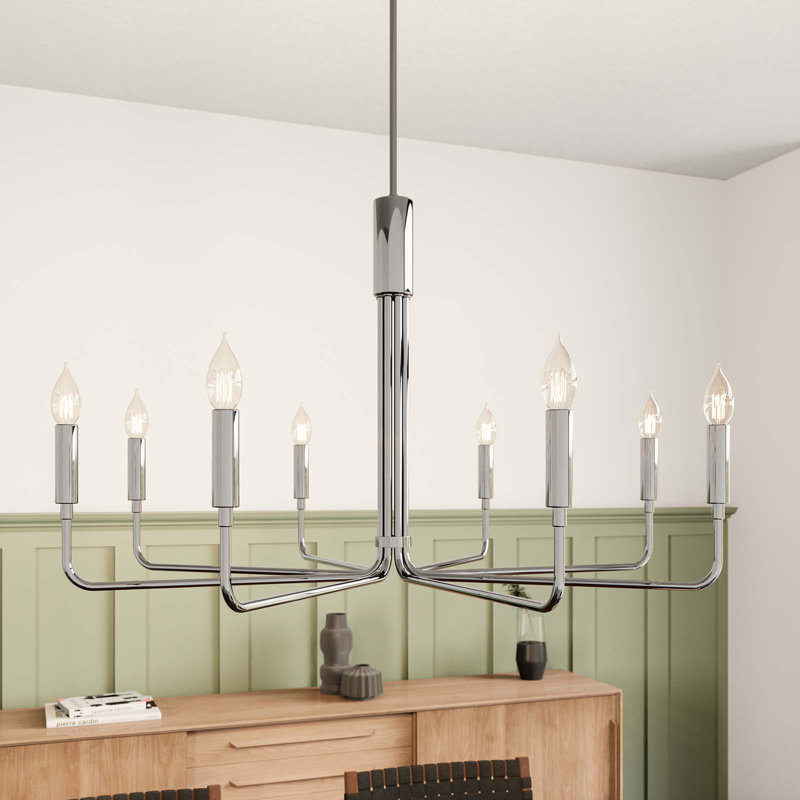 Modway Rekindle 8-Light Chandelier, Polished Nickel