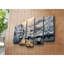 Superbe ensemble de 5 peintures sur toile 100% suède, taille totale: 27,6 po x 41,3 po | Cadre en bois élégant (épaisseur: 1,2 po) | Parfait pour le salon, la chambre à coucher et le bureau, design artistique
